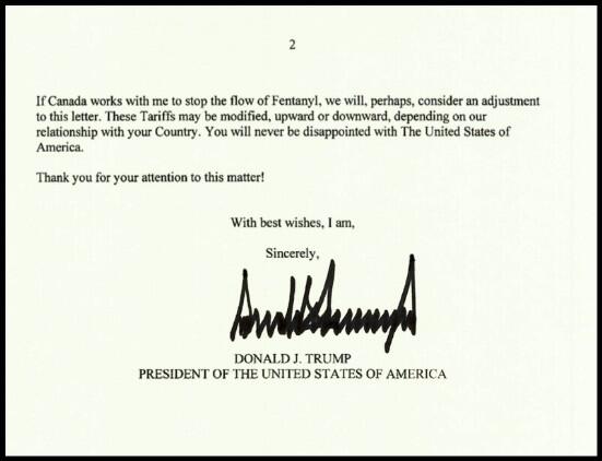 Trump Letter to Canada 2